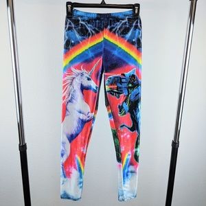 Unicorn & T-Rex Bright Graphic Leggings